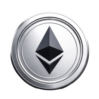 ভাসমান গ্রাফিক উপাদান হিসেবে Ethereum ETH ক্রিপ্টোকারেন্সি কয়েন